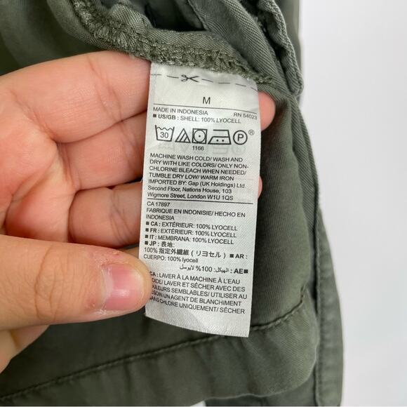 Gap army green button down utility lightweight jacket size Medium - Picture 8 of 12